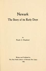 Newark, the story of its early days by Frank John Urquhart