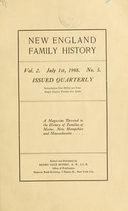 Cover of: New England family history ... | 
