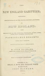 Cover of: The New England gazetteer by Hayward, John, Hayward, John