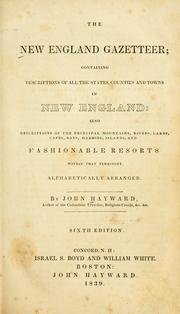 Cover of: The New England Gazetteer: containing descriptions of all the states, counties and towns in New England ; also descriptions of the principal mountains, rivers, lakes, capes, bays, harbors, islands, and fashionable resorts within that territory
