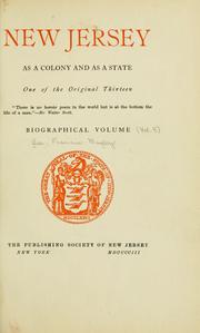 Cover of: New Jersey as a colony and as a state, one of the original thirteen