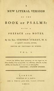Cover of: A new literal version of the book of Psalms