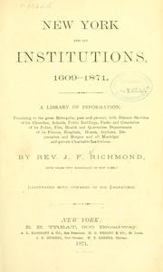 Cover of: New York and its institutions, 1609-1871. by John Francis Richmond