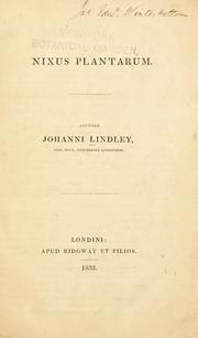 Cover of: Nixus plantarum by John Lindley