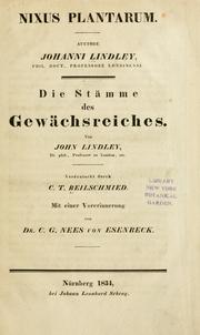 Cover of: Nixus plantarum.: Die Stämme des Gewächsreiches.