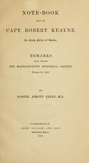 Cover of: Note-book kept by Capt. by Samuel A. Green