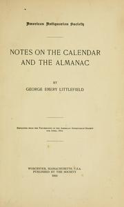 Cover of: Notes on the calendar and the almanac