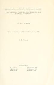 Cover of: Notes on the Flora of Western Nova Scotia, 1921
