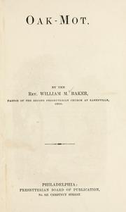 Cover of: Oak-Mot by William M. Baker