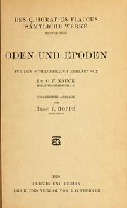 Cover of: Oden und Epoden. by Horace