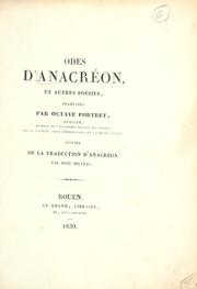 Cover of: Odes d'Anacréon et autres poésies