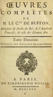 Cover of: uvres complètes de M. le C[om]te de Buffon ... by Georges-Louis Leclerc, comte de Buffon