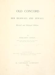 Cover of: Old Concord, her highways and byways. | Margaret Sidney