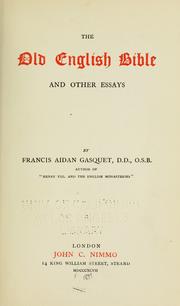Cover of: The old English Bible, and other essays.