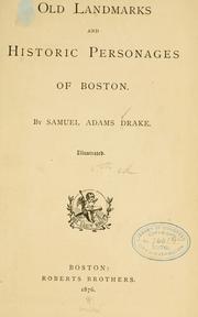 Cover of: Old landmarks and historic personages of Boston