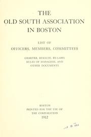 The Old South association in Boston by Old South association in Boston