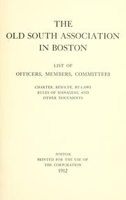 The Old South association in Boston by Old South association in Boston