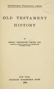 Cover of: Old Testament history