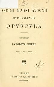 Cover of: Opuscula by Decimus Magnus Ausonius