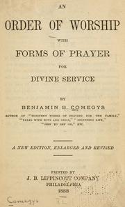 Cover of: An order of worship, with forms of prayer for divine service