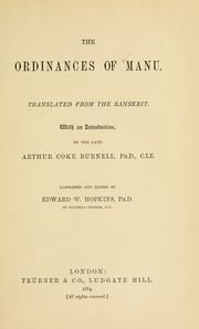 Cover of: The ordinances of Manu by Manu