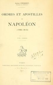 Cover of: Ordres et apostilles de Napoléon (1799-1815)