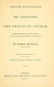 Cover of: Origines ecclesiasticæ