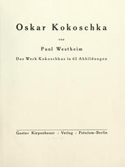 Cover of: Oskar Kokoschka: das Werk Kokoschkas in 62 Abbildungen.