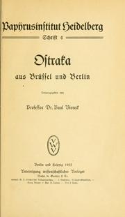 Cover of: Ostraka aus Brüssel und Berlin.