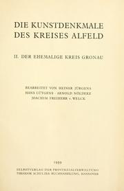 Cover of: Die Kunstdenkmäler der Provinz Hannover. by 