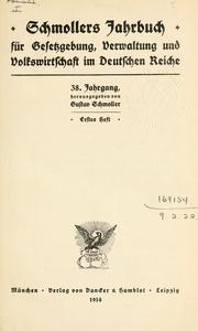 Cover of: Schmollers Jahrbuch für Gesetzgebung, Verwaltung und Volkswirtschaft. by Elisabeth Gnauck-Kühne