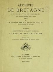 Cover of: Le mystère de Sainte Barbe by Émile Jean Marie Ernault