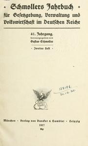 Cover of: Schmollers Jahrbuch für Gesetzgebung, Verwaltung und Volkswirtschaft. by 