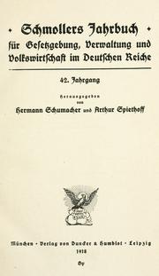 Cover of: Schmollers Jahrbuch für Gesetzgebung, Verwaltung und Volkswirtschaft. by Elisabeth Gnauck-Kühne