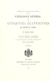 Papyrus grecs d'époque byzantine by Jean Maspero