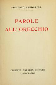 Cover of: Parole all'orecchio.