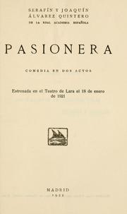 Cover of: Pasionera by Serafín Álvarez Quintero