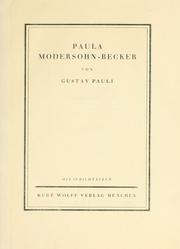 Cover of: Paula Modersohn-Becker. by Gustav Pauli