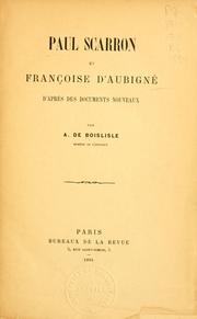 Cover of: Paul Scarron et Françoise d'Aubigné: d'après des documents nouveaux