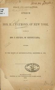 Cover of: Peace and restoration. by Henry J. Raymond