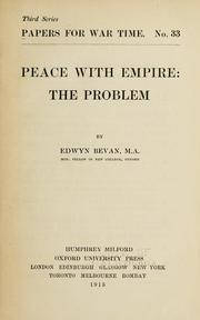 Cover of: Peace with empire: the problem