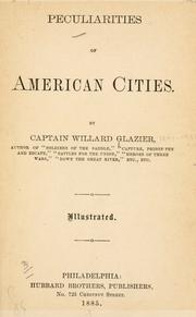 Cover of: Peculiarities of American cities