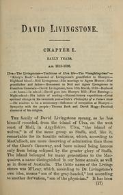 Cover of: The personal life of David Livingstone: chiefly from his unpublished journals and correspondence in the possession of his family