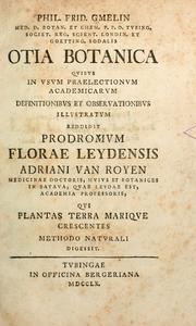 Cover of: Phil. Frid. Gmelin ...  Otia botanica by Philipp Friedrich Gmelin