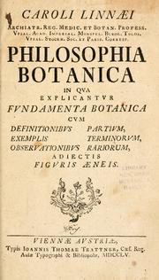 Cover of: Philosophia botanica by Carl Linnaeus