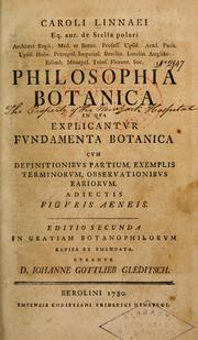 Cover of: Philosophia botanica by Carl Linnaeus