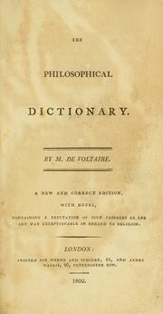 Cover of: philosophical dictionary