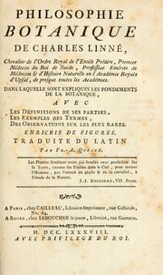 Cover of: Philosophie botanique de Charles Linné ... by Carl Linnaeus