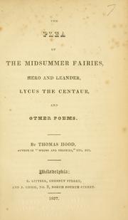 Cover of: The plea of the midsummer fairies by Thomas Hood