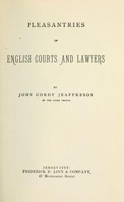 Cover of: Pleasantries of English courts and lawyers